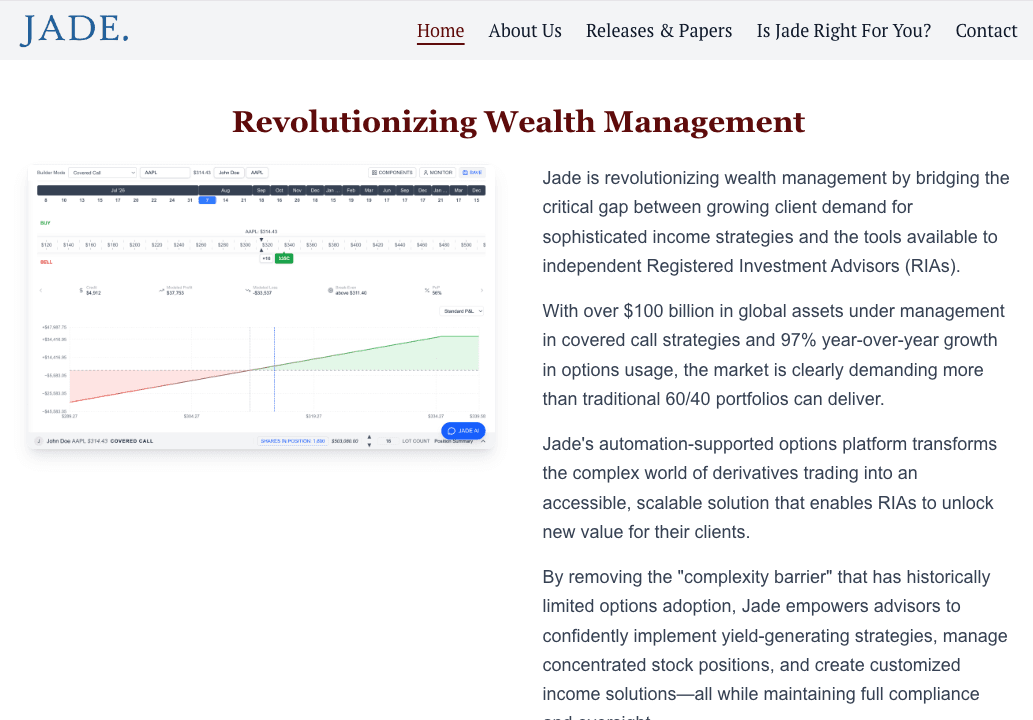 The Jade Platform website
